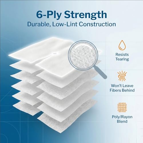 McKesson High Absorbency Split Gauze Sponges 4x4 Inch (50 Sponges, 25 Packs of 2) - 6-Ply Sterile Tracheostomy & Tube Dressings – Pre-Cut Slit for Drainage & Catheters – 2 per Pack