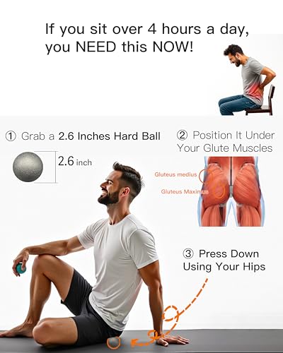 Plantar Fasciitis Relief Massage Ball – Lacrosse Ball, Foot Massage Roller & Myofascial Release Ball for Foot Pain, Trigge...
