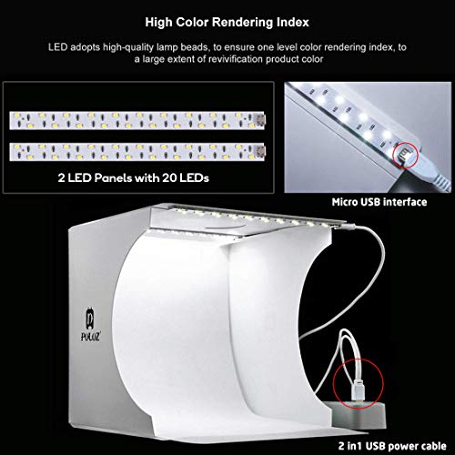 Mini Photo Studio Super Bright Photography Light Box Lightbox Portable Shooting Light Tent with 6 Colors Photography Backd...