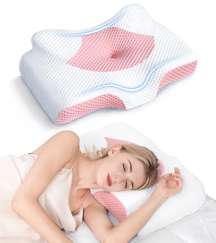 Osteo Cervical Pillow for Neck Pain Relief, Hollow Design Odorless Memory Foam Pillows with Cooling Case, Adjustable Ortho...