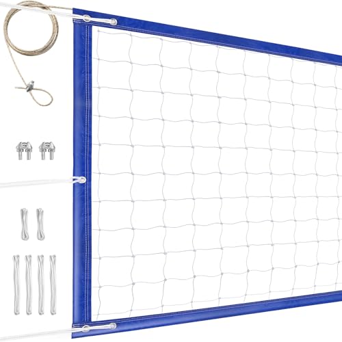 YUXUXU Professional Volleyball Net Outdoor Heavy Duty, All Weather Enhanced, Extended Stainless Steel Cable, Extra Thick B...