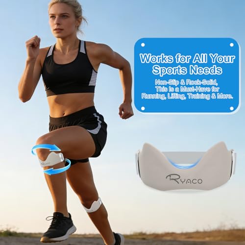 RYACO Patellar Tendon Support Strap 2 Pack, Silicone Patella Band for Knee Pain Relief, Adjustable Knee Brace for Women Me...
