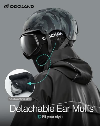Odoland Adult Ski Helmet for Men & Women - Snowboard Helmet with Adjustable Dial Fit System, ASTM Safety Certified, Goggle...