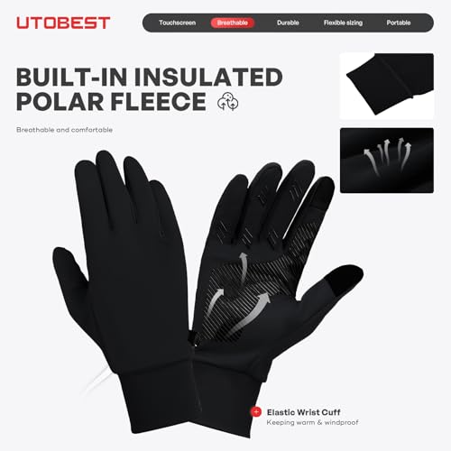 UTOBEST Winter Gloves for Women Men, Touchscreen Thermal Gloves Cold Weather Warm Windproof Non-Slip Insulated Gloves for ...