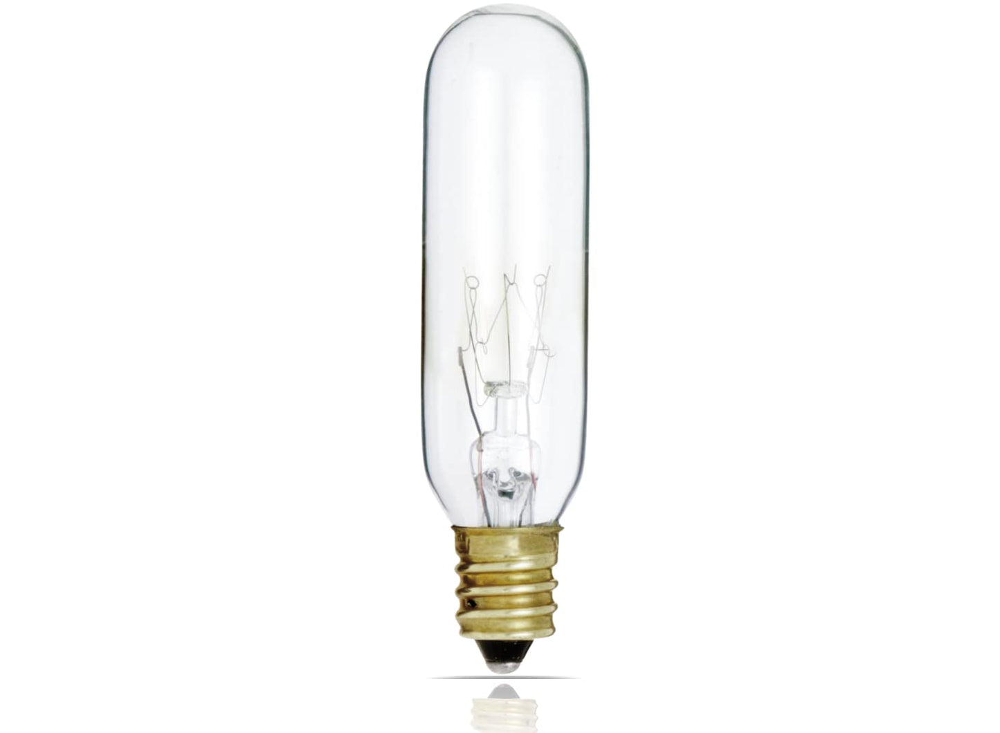 Satco S3912 15W T6 Clear Candelabra Base Bulb - Glass, 145V