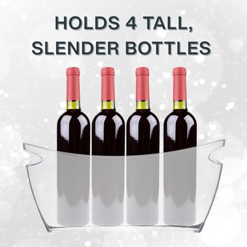 2 PCS Ice Bucket for Parties, Includes Bar Mat and Scoops(2-Pack), Acrylic Ice Buckets for Cocktail Bar, Clear Ice Buckets...