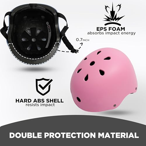 Kids Bike Helmet 2 Pack, Adjustable Toddler Helmet for Age 3-14 Boys Girls, Multi-Sport Helmet for Skateboard Roller Skate...
