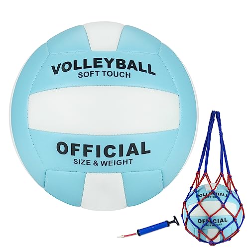 UUBEMM Volleyball Soft Touch for Indoor Outdoor Beach Park Games Gym Practice,Official Size Backyard Volleyballs with Pump...