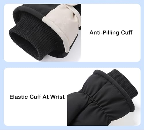 Winter Ski-Gloves for Men-Women Non-Slip-Plus-Velvet-Thickened Mitt Waterproof Cold-Weather Touchscreen-Cycling-Gloves S/M
