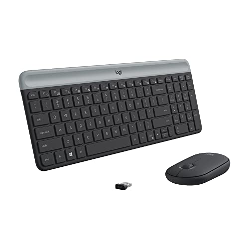 Logitech MK470 Slim Wireless Keyboard and Mouse Combo - Modern Compact Layout, Ultra Quiet, 2.4 GHz USB Receiver, Plug n' ...