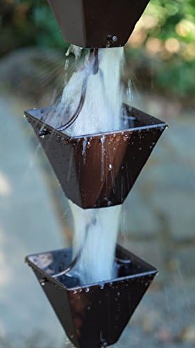 Nutshell Stores Medium Square Cups Rain Chain - Bronze - 10 Feet