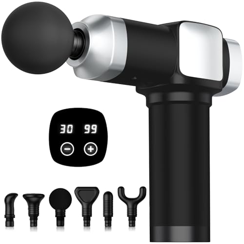 CAMEFER Deep Tissue Massage Gun, Portable Percussion Electric Muscle Massager for Pain Relief, Handheld Massagers with 30 ...