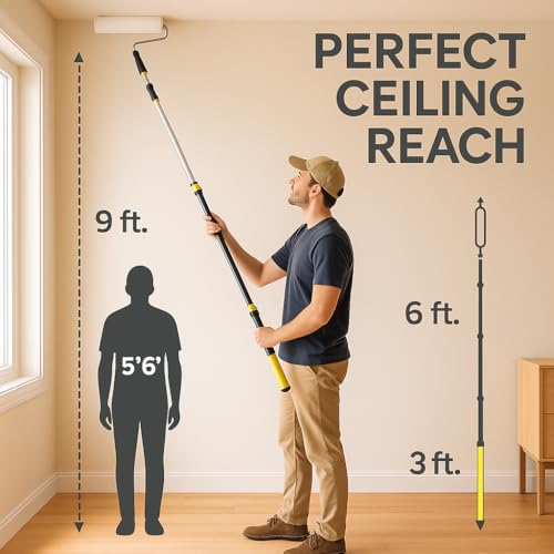 Bates- Extension Pole, 3 Ft Pole, Telescoping Pole, Paint Pole, Extendable Pole, Paint Roller Extension Pole, Painters Pol...