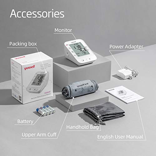yuwell Blood Pressure Monitor, Large Upper Arm Blood Pressure Cuff, Digital Blood Pressure Machine for Home Use, Large Dis...