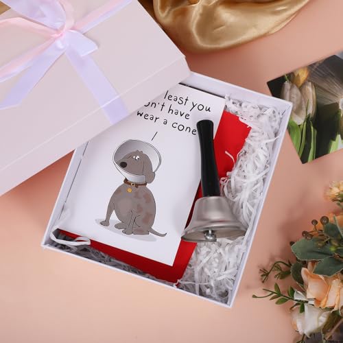 QFGasre Hand Bell Funny Get Well Gifts for Women Men And Humor Speedy Recovery Card Silver Bells With Envelope for Food Li...