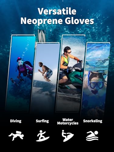 Summshall Scuba Diving Gloves, 3MM Neoprene Thermal Non-Slip Gloves for Diving, Surfing, Kayaking, Snorkeling, Sailing, Bo...