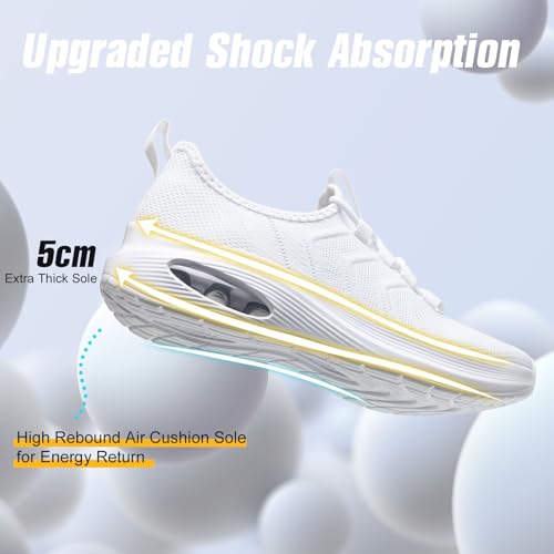 Rollstep Wide Toe Box Shoes Women Extra Wide Width Sneakers Air Cushion Road Running Shoes Ultra Light Tennis Gym Workout ...