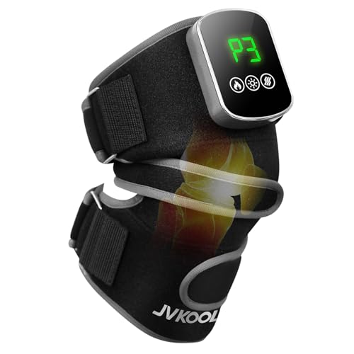 JVKOOL Knee Massager with Heating and Red Light Therapy: Infrared Light Therapy Vibration Moodes Knee Brace for Women - Mu...