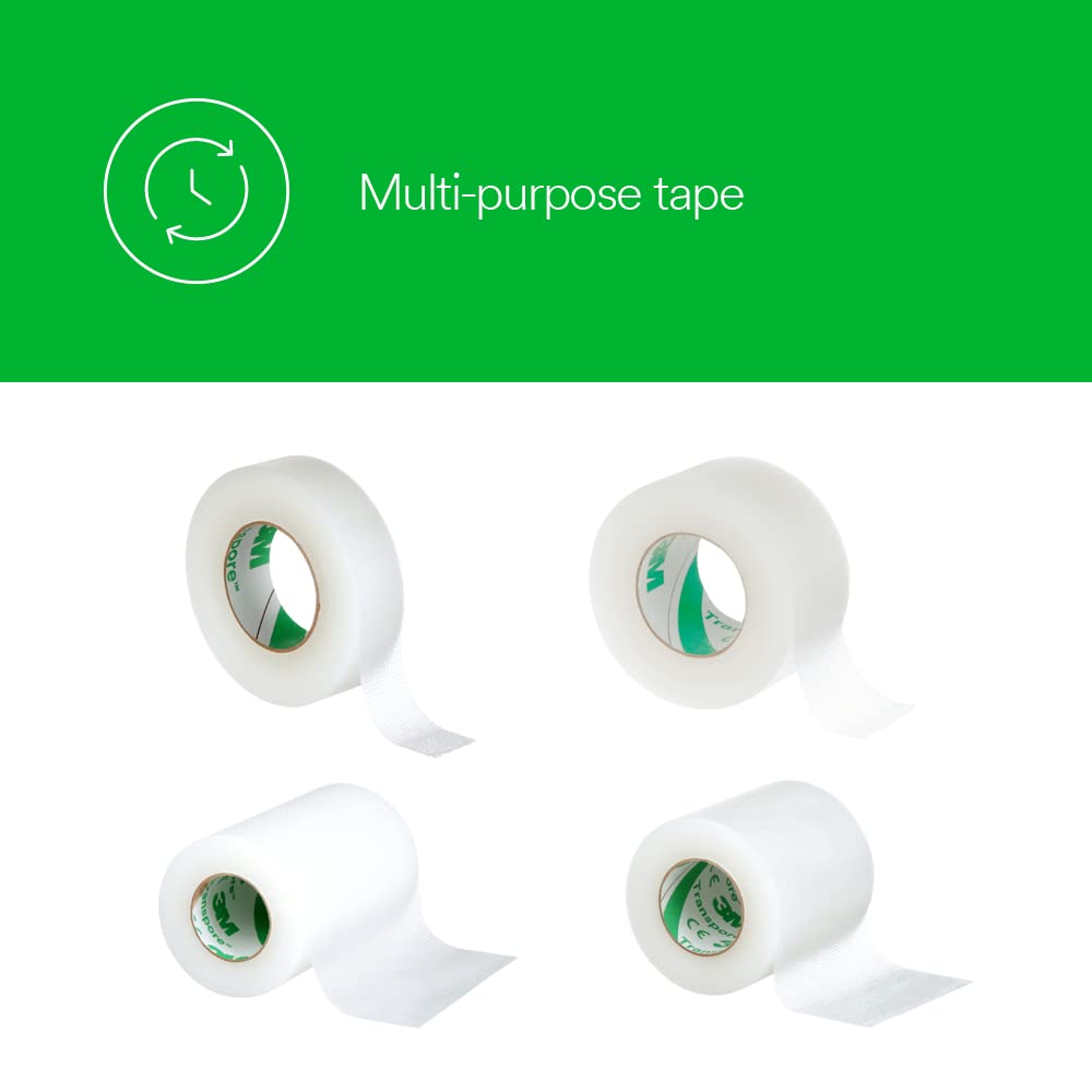 3M™ Transpore™ Surgical Tape 1527-1, 1 inch x 10 yard (2,5cm x 9,1m), 12 rolls/box