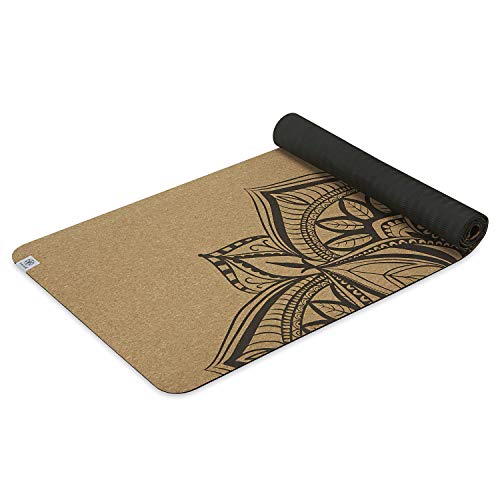 Gaiam Cork Yoga Exercise Mat | Natural Sustainable Cork Resists Sweat and Odors | Non-Slip TPE Backing Prevents Slipping| ...