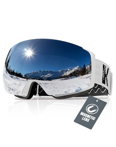 Innerking Interchangeable Ski Goggles, Magnetic Lens Snow Goggles, OTG Anti Fog Snowboard Goggles for Women Men Adult Youth