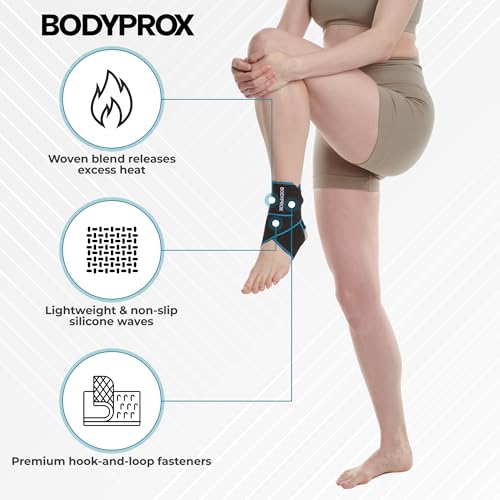 Bodyprox Ankle Support Brace 2 Pack, Adjustable Compression Ankle Braces for Sports Protection, One Size Fits Most for Men...