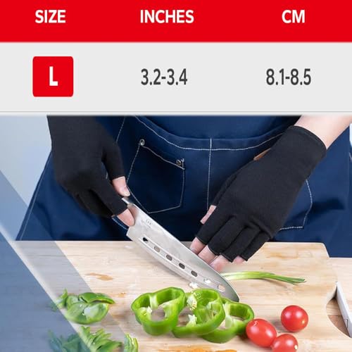 Utaly Fingerless Recovery Gloves Stretchy Hands Office Unisex Half Finger Joint Support Gloves