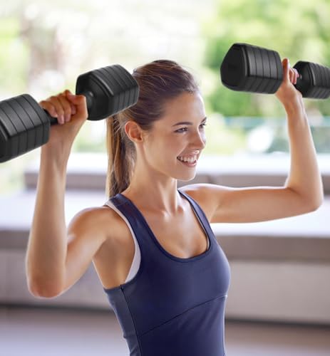 10LBS/20LBS/30LBS Dumbbells Adjustable Dumbbell Set of 2, Hand Weights for Women Men Free Weight Dumbbells Sets for Home G...