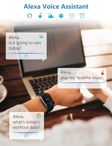 Smart Watch, 1.83'' Smartwatch Women Men Answer Make Calls, Alexa Fitness Watch, IP68 Waterproof Fitness Tracker Watch, He...