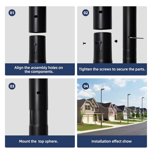 Xhmeishan Street Light Pole 20Ft, Street Light Poles for Outdoor Lighting,Solar Pole Accessory for Street, Suitable for Ba...