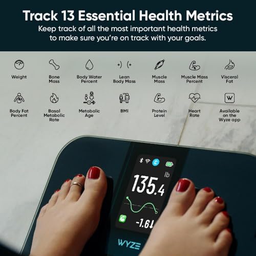 Wyze Scale Ultra, Smart Scale with 4.3" Color Display, Digital Scale for Body Weight BMI Muscle Mass, Heart Rate Monitor, ...