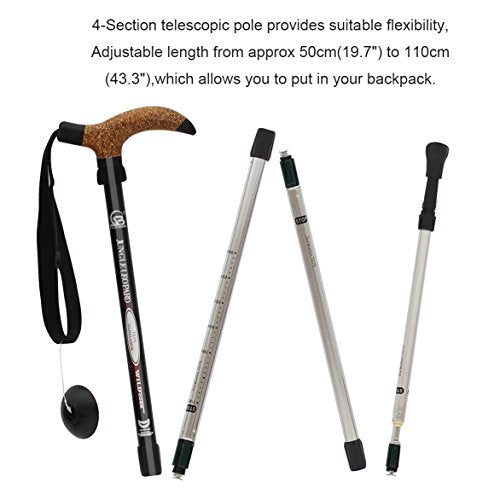 Aluminum Alloy Quick Lock Trekking Pole Anti-Shock Walking Stick Adjustable Cane Crutch for Mountains Trekking Hiking,Ultr...