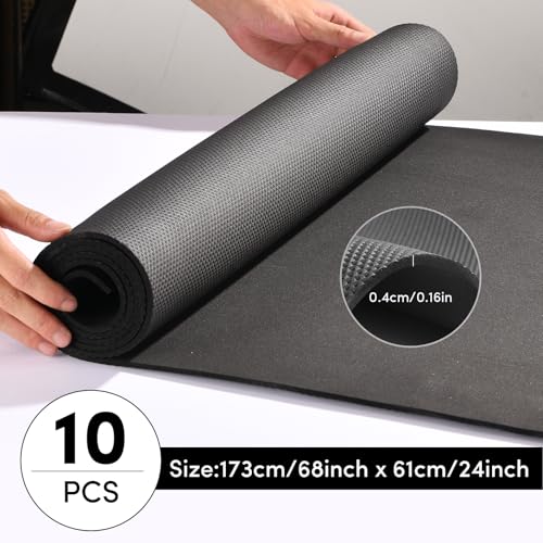 10 Pack Yoga Mats Bulk, 68'' x 24'' x 4mm Thick Black Yoga Mats for Kids and Adults, Anti-Slip Tear-Resistant Exercise Mat...