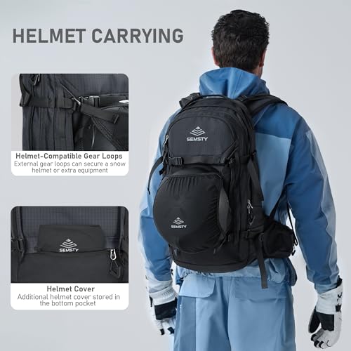Semsty Ski and Snowboard Hydration Backpack - Cold-Weather Winter - 2L Water Reservoir and Insulated Harness