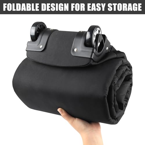AzReference Padded Ski Bag with Wheels, Rolling Wheeled Ski Bag for Air Travel, Store & Transport Double Skis Up to 200 cm