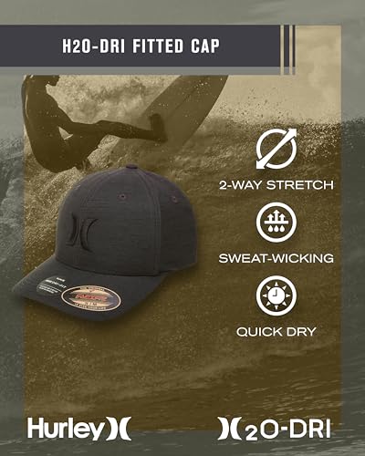 Hurley Men's Baseball Cap – Lightweight Curved Bill H2O Dri Fitted Caps for Men