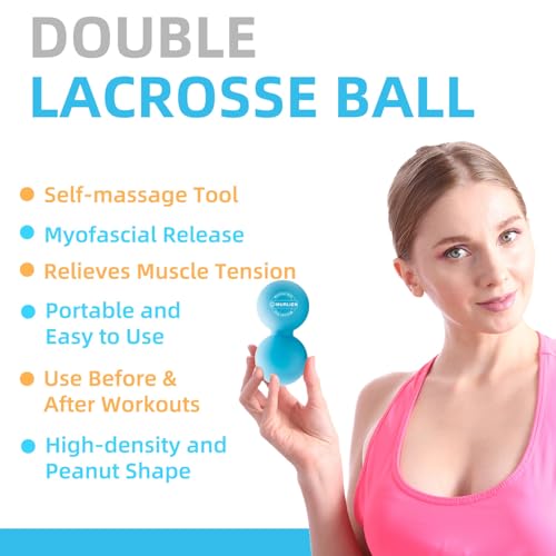 MURLIEN Peanut Massage Ball, Double Lacrosse Ball for Myofascial Release, Trigger Point Therapy, Muscle Relief, Acupoint M...