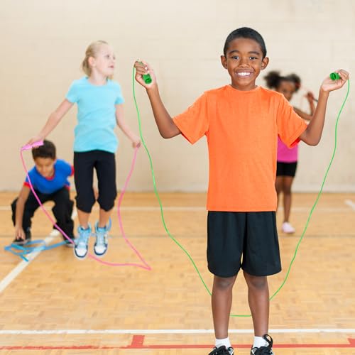 Jump Ropes for Kids, Colorful Jump Ropes for Kids Bulk, Adjustable Skipping Ropesfor Boys Girls, Tangle-Free Plastic Jumpi...