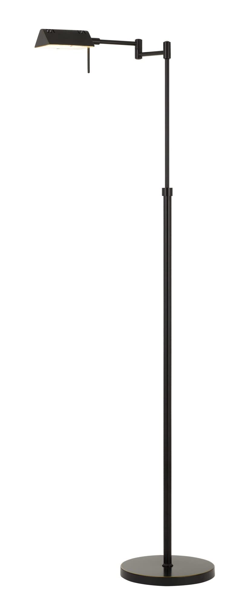 Cal Clemson Metal LED Floor Lamp, 10W, 780 Lumen, Adjustable Swing Arm, Dark Bronze, 10 x 21.25 x 61 inches, Model BO-2844FL