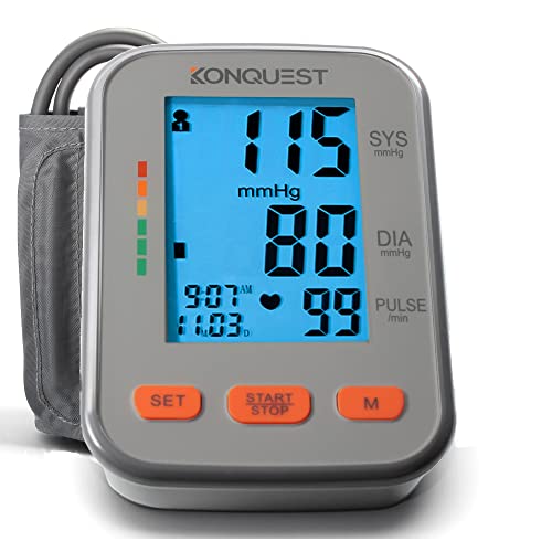 Konquest KBP-2704A Digital Blood Pressure Monitor – Automatic Upper Arm BP Machine with Large Cuff (8.5–16.5 in), Backlit ...