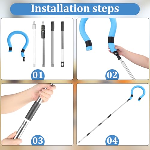 Volleyball Spike Trainer - Adjustable Height 63"-77" with Question Mark Hook, Durable Lightweight for Serving, Spiking & J...