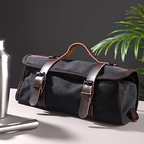 TREELF Portable Bartender Bag Travel Bartender Bag Canavs Bar Kit Bag for Carrying Bar Tools Perfect Storage (Bag Only) (B...