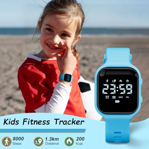 GOLDEN HOUR Kids Digital Sport Watches with Fitness Tracker, Alarm Clock, Stopwatch, No App Waterproof Birthday Gifts for ...