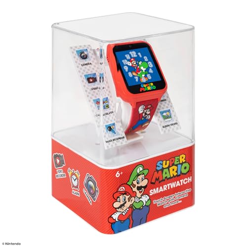 Super Mario Kids Interactive Smartwatch with Camera, Custom Watch Faces – Fits Wrists 5.5'' to 8''