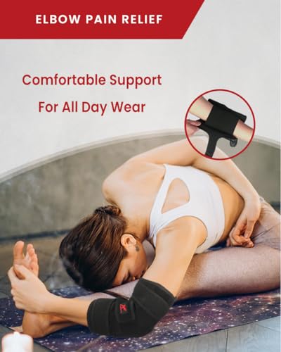Hurmoya Elbow Brace Comfortable Night Sleep, Cubital Tunnel Syndrome, Ulnar Nerve Entrapment with Compression Sleeve Immob...