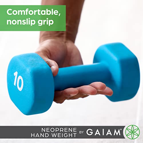 Gaiam Dumbbell Hand Weight (Sold in Singles) - Neoprene Coated Exercise & Fitness Dumbbell for Home Gym Workouts and Stren...