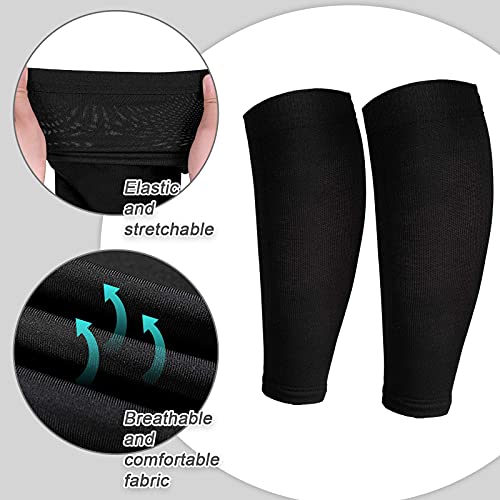 SATINIOR 4 Pairs Calf Compression Sleeve Leg Compression Sock Calf and Shin Support Relieve Calf Pain for Men Women Runnin...
