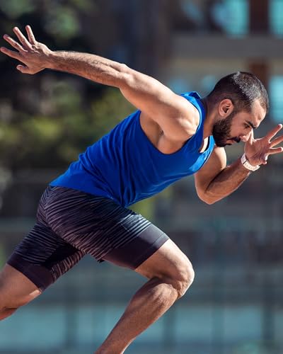 Runhit Mens Sleeveless Compression Shirt Workout Muscle Tank Top Quick Dry Athletic Base Layer Undershirt for Basketball