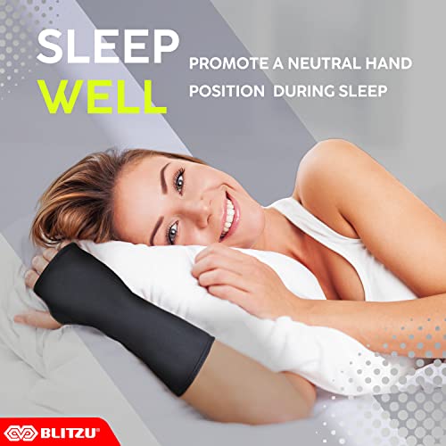 Carpal Tunnel Wrist Brace Night Support with Splint Stabilizer & Palm Cushion, Adjustable and Fits Both Hands, Helps Relie...