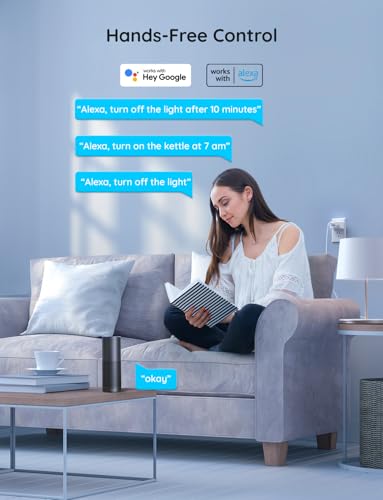 Govee Smart Plug 15A, WiFi Bluetooth Outlets 4 Pack Work with Alexa and Google Assistant, WiFi Plugs with Multiple Timers,...